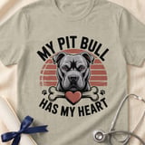 My Pit Bull Has My Heart Tee | Pit Bull Lover Shirt | Pittie Mom Gift | Dog Lover Apparel thumbnail 4