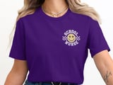 Retro School Nurse T-Shirt: Smiling Face, Star Eyes, Checkered thumbnail 1