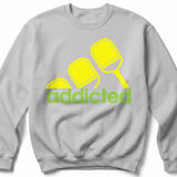 Pickleball Gildan Crewneck Sweatshirt, Addicted, Court Warm Up Layer for Passionate Players thumbnail 7