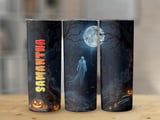 Personalized Halloween Tumbler, Spooky Ghost Tumbler, Custom Name Tumbler, Halloween Gift, Fall Tumbler, Personalized Halloween Gift thumbnail 1