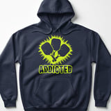 Pickleball Gildan Fleece Hoodie, ADDICTED, Court Pullover Graphic Sweatshirt for Cold Weather Spectating thumbnail 6