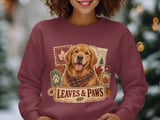 Golden Retriever Fall Sweatshirt, Leaves and Paws Vintage Dog Hoodie, Autumn Dog Mom Crewneck, Cozy Pumpkin Pet Lover Tote Bag Gift thumbnail 2
