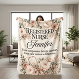Registered Nurse Floral Blanket thumbnail 6