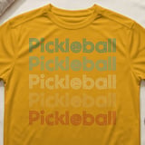 Pickleball Sport-Tek Performance Tee, Pickleball Multi-Color Retro Stripe Text Graphic, Court Apparel thumbnail 3