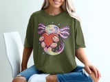 Cute Axolotl Heart Graphic T-Shirt thumbnail 2