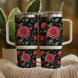 Pink Camellia Flower Tumbler Design, Digital Paper Pack, Watercolor Floral Backgrounds, Junk Journal, Scrapbooking, Printable PNG Digital thumbnail 9