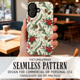 Christmas Poinsettia Tumbler Design, Digital Download, Watercolor Floral Junk Journal Pages, Holiday Scrapbooking Paper, Digital Tumbler PNG thumbnail 6