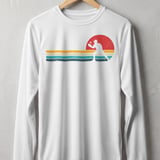 Pickleball Sport-Tek Long Sleeve Tee, Retro Vintage Sunset Player Silhouette Graphic, Sun Shield Shirt thumbnail 11