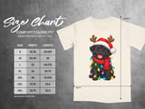Black Pug Dog Santa Hat Reindeer Antlers Red Scarf Christmas Lights Standard T-Shirts thumbnail 14
