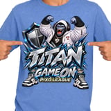 Gorilla Gaming T-Shirt for Kids, Titan Game On Youth Gamer Tee, Blue Silver Gorilla Graphic Shirt, Pixo League thumbnail 8
