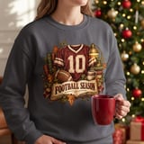 Football Season Sweatshirt, Vintage Football Hoodie, Dark Academia Bookish Gameday Shirt, Fall Tailgate Crewneck, Cozy Autumn Sports Gift thumbnail 11