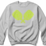 Pickleball Gildan Crewneck Sweatshirt, Crossed Paddles Ball Pattern Graphic, Court Warm Up Apparel thumbnail 7