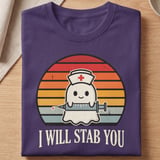 I Will Stab You Nurse Ghost Tee thumbnail 5