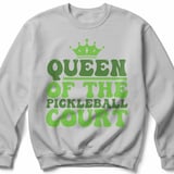 Pickleball Gildan Crewneck Sweatshirt, Queen of the Pickleball Court, Retro Court Warm Up Pullover thumbnail 7