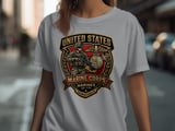 United States Marine Corps T-Shirt | USMC Veteran Emblem Tee | Patriotic Military Gift for Him | Semper Fidelis Apparel thumbnail 5