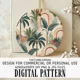 Tropical Palm Trees Digital Pattern Bundle, Jungle Leaves Digital Paper, Seamless Palm Pattern, Summer Print, Digital Design, Etsy Printable thumbnail 3