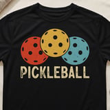 Pickleball Sport-Tek Performance Tee, Retro Distressed Pickleball Graphic, Breathable Open-Play Court Apparel thumbnail 1