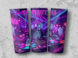 Personalized Halloween Tumbler, DJ Skeleton Tumbler, Halloween Party Gift, Custom Name Tumbler, Spooky Season Tumbler thumbnail 3