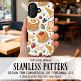 Digital Pattern, Breakfast Food Art, Digital Bundle, Pancakes, Toast, Fruits, Seamless Repeat Pattern, Food Illustration, Cute Food Design thumbnail 6