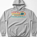 Pickleball Gildan Fleece Hoodie, Life Is Good Pickleball Makes It Better, Retro Graphic Court Pullover thumbnail 2