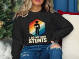 I Do My Own Stunts Broken Arm Injury Stick Figure Retro Rainbow Standard T-Shirts thumbnail 8