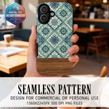 Teal Floral Mosaic Digital Download thumbnail 2