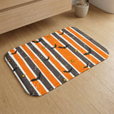 Halloween Bat Shower Curtain and Bath Mat, Spooky Striped Bathroom Decor, Grunge Orange and Black Autumn Bat Decor, Gothic Home Gift thumbnail 9