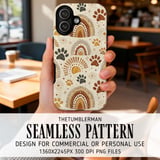 Boho Paw Print Rainbow Pattern Digital Size Bundle Png thumbnail 6