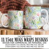 Digital Floral Pattern Bundle, Watercolor Flower Design, Spring Flowers, Daisy, Tulip, Forget Me Not, Digital Paper, Seamless Pattern thumbnail 4