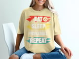 Pickleball Comfort Colors Shirt, Eat Sleep Pickleball Repeat Design, Retro Court Aesthetic Vintage Graphic Tee thumbnail 13