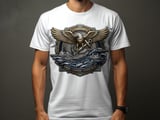 United States Navy T-Shirt | Patriotic Military Veteran Apparel with Eagle, Ships, Anchor | Honor Courage Commitment Gift thumbnail 7
