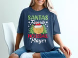 Pickleball Comfort Colors Shirt, Santas Favorite Pickleball Player, Festive Holiday Vintage Graphic Tee thumbnail 4