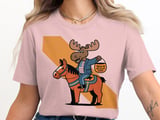Swedish American Halloween Sweatshirt and T-shirts, Moose Riding Horse, Trick or Bus Eller Godis, Swedish Candy Bucket, Halloween, Horse thumbnail 3