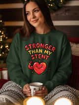 Stronger Than My Stent T-Shirt: Heart Attack Recovery Cardiac Health Awareness Graphic Tee thumbnail 3