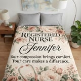 Registered Nurse Floral Blanket thumbnail 3