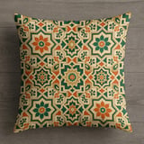 Moroccan Pillow Cover, Geometric Boho Accent Pillow Case, Ornate Faux Gold Print Cushion, Mediterranean Tile Home Decor Gift thumbnail 9
