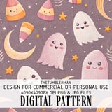 Whimsical Ghost & Candy Corn Digital Design Size Bundle Png thumbnail 2