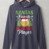Pickleball Sport-Tek Performance Hood, Santas Favorite Pickleball Player, Lightweight Hoodie thumbnail 2