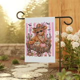 Highland Cow Halloween Tote Bag, Spooky Cute Fall Pumpkins Wagon Garden Banner, Rustic Boho Animal Lover Gift, Autumn Western Chic Decor thumbnail 3