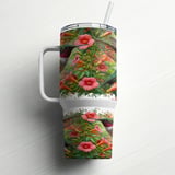 Hummingbird & Trumpet Flower 40oz Tumbler Wrap Design | Floral Bird Sublimation Digital File | Nature Lover Gift thumbnail 10