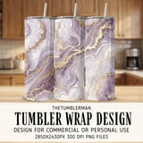 20 oz Purple Marble Tumbler Wrap, Gold Veins Design, Sublimation, Straight Tapered png, Digital Download, Elegant Marble Texture thumbnail 1