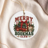 Merry Bookmas Club Ornament, Book Lover Christmas Gift, Cozy Bookish Holiday Tree Decor, Reader Gift, Cute Book Club Christmas Ornament thumbnail 5