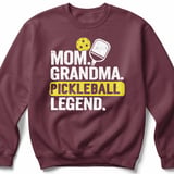 Pickleball Gildan Crewneck Sweatshirt, Mom Grandma Pickleball Legend, Court Warm Up Layer for Players thumbnail 3