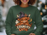 Highland Cow Halloween Sweatshirt Hoodie, Country Cutie Witch Cow Fall Tote Bag, Cute Ghost Pumpkin Autumn Graphic Spooky Season Gift thumbnail 17