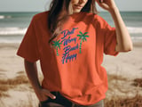 Don't Worry Beach Happy Road Trip T-Shirt, Palm Tree Beach Graphic Shirt, Cruise Getaway T-Shirt, Summer Beach Trip Tee thumbnail 2
