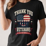 Thank You Veterans For Your Service Flag Heart T-Shirt thumbnail 5
