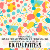 Digital Pattern Bundle, Abstract Shapes, Fun Design, Digital Paper Pack, Seamless Pattern, Commercial Use, Printable Art, Colorful Digital thumbnail 1
