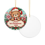 Baby First Christmas Ornament, Personalized Teddy Bear Ornament, Custom Name First Christmas 2026 Keepsake Gift for New Baby Grandbaby thumbnail 6