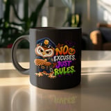 No Excuses Just Rules Police Owl Mug thumbnail 10