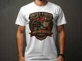 United States Marine Corps T-Shirt | USMC Veteran Emblem Tee | Patriotic Military Gift for Him | Semper Fidelis Apparel thumbnail 6